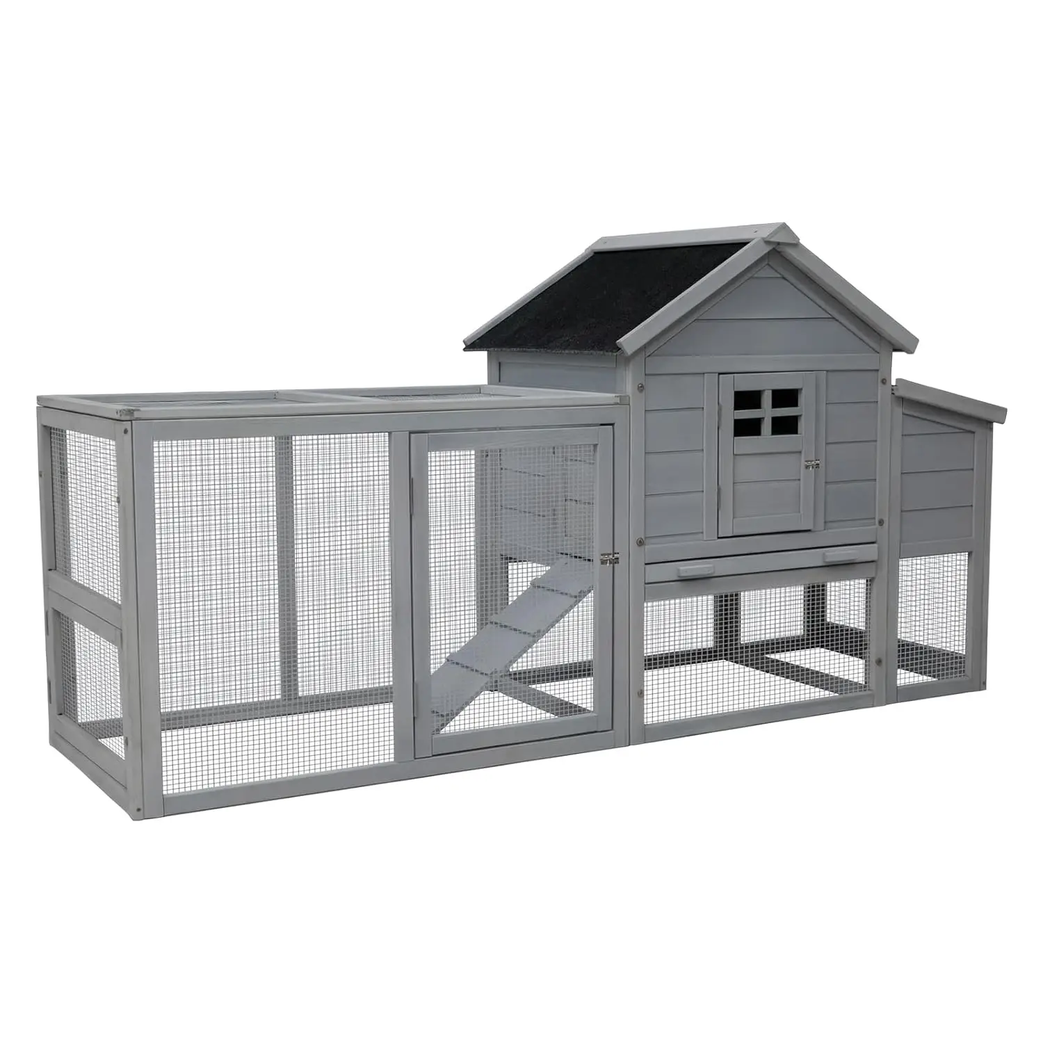 78in Wooden Chicken Coop with Run Nesting Box Secure Outdoor Hen House 4-6 Chickens Poultry Rabbit, Customized
78in Wooden Chicken Coop with Run Nesting Box Secure Outdoor Hen House 4-6 Chickens Poultry Rabbit, Customized