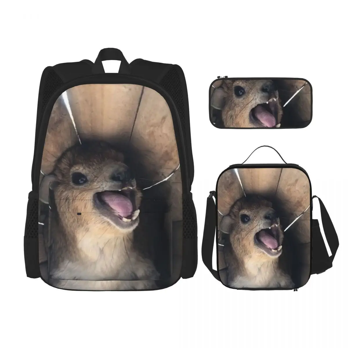Rock Hyrax Lover Awawa Groundhog Dassi Backpacks Boys Girls Bookbag School Bags Rucksack Lunch Bag Pen Bag Three-Piece Set
Rock Hyrax Lover Awawa Groundhog Dassi Backpacks Boys Girls Bookbag School Bags Rucksack Lunch Bag Pen Bag Three-Piece Set