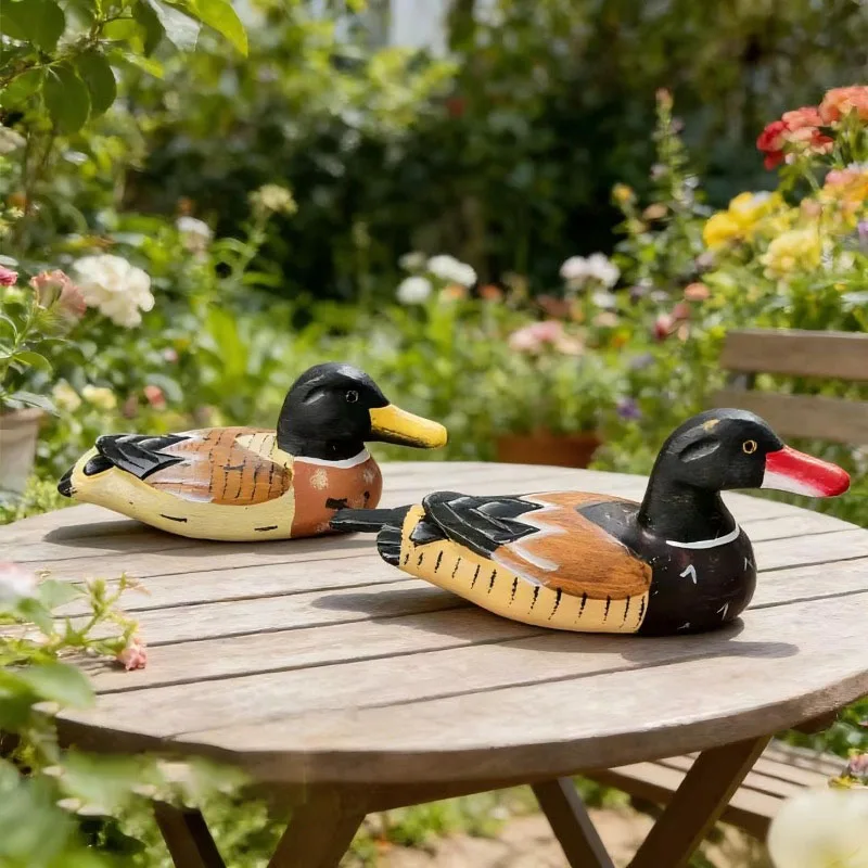 Creative Hand Painted Wood Carving Duck Sculpture Ornaments Outdoor Courtyard Balcony Animal Micro Landscape Statue Decoration
Creative Hand Painted Wood Carving Duck Sculpture Ornaments Outdoor Courtyard Balcony Animal Micro Landscape Statue Decoration