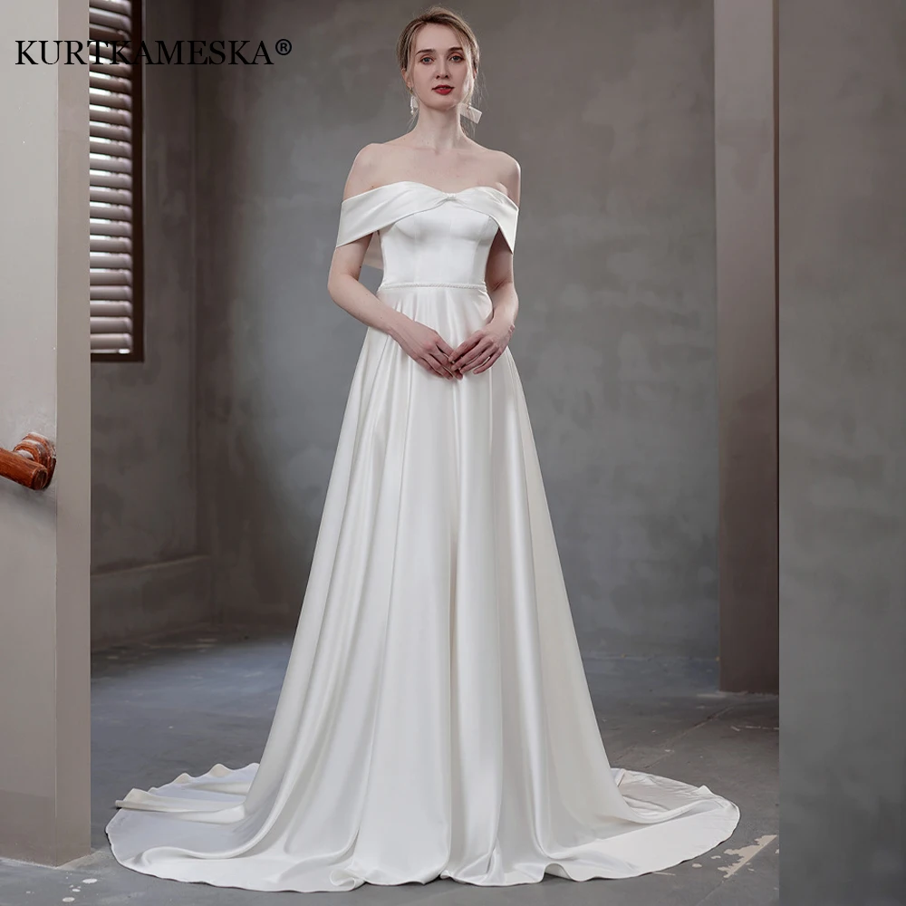 Luxury White Satin Slash Neck Wedding Trailing Maxi Dresses for Bride Elegant Long Prom Evening Guest Cocktail Party Women Dress
Luxury White Satin Slash Neck Wedding Trailing Maxi Dresses for Bride Elegant Long Prom Evening Guest Cocktail Party Women Dress
