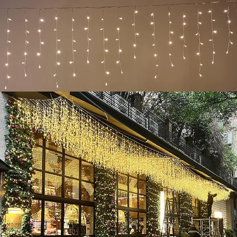 LED Icicle String Lights 0.4-0.6m Waterproof Outdoor Christmas Light Droop for Garden Mall Eaves Decorative Lighting Curtain
LED Icicle String Lights 0.4-0.6m Waterproof Outdoor Christmas Light Droop for Garden Mall Eaves Decorative Lighting Curtain