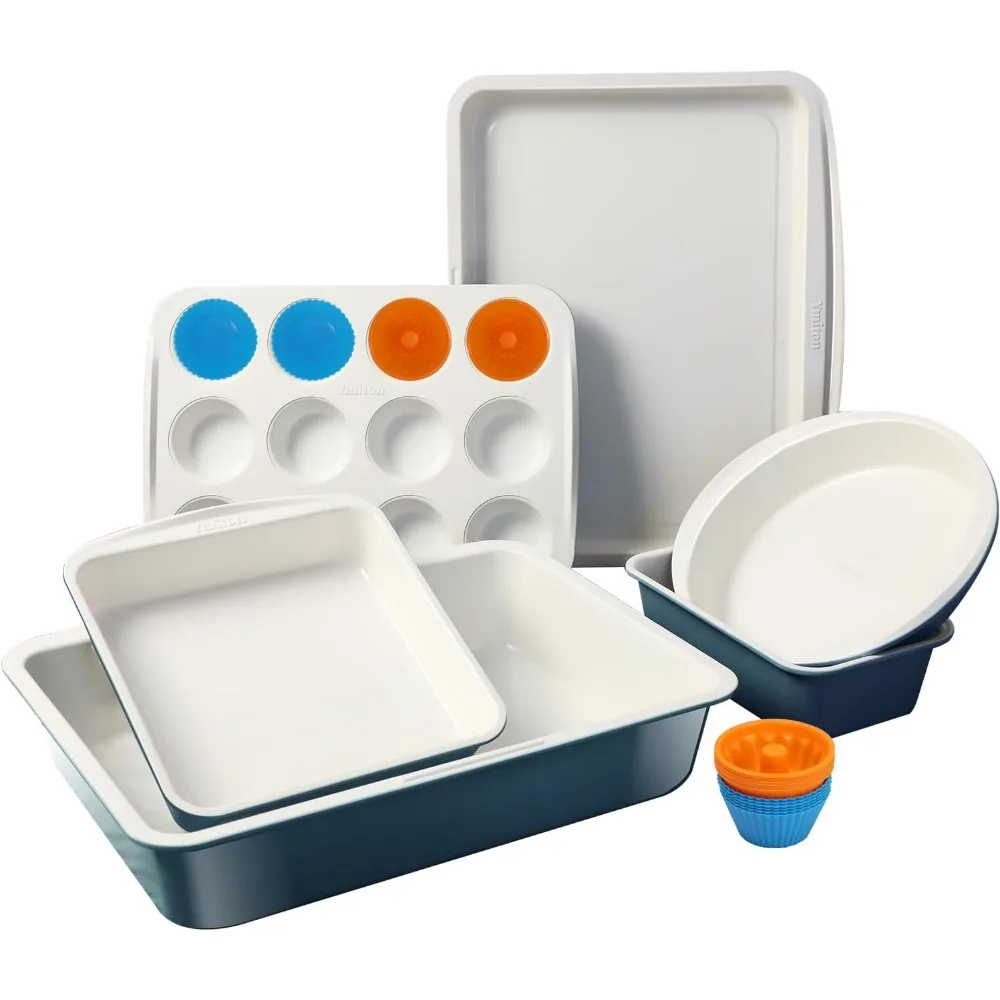 Ceramic Nonstick Baking Pans Set, Non Toxic 30 PCS Stackable Bakeware Sets, 550°F Oven Safe Baking Sheet & Pans, Warp-Free, Dish
Ceramic Nonstick Baking Pans Set, Non Toxic 30 PCS Stackable Bakeware Sets, 550°F Oven Safe Baking Sheet & Pans, Warp-Free, Dish