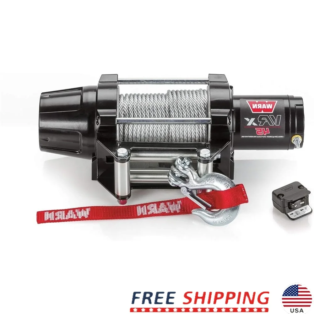 Powersports Winch 4500 lb Capacity with Steel Cable Wire Rope Dash Mounted Switch Corded Remote Control All-Metal Construction
Powersports Winch 4500 lb Capacity with Steel Cable Wire Rope Dash Mounted Switch Corded Remote Control All-Metal Construction