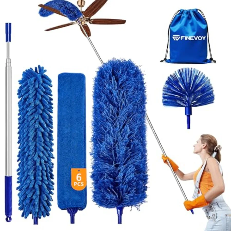 Dusters 6-in-1 Kit, Duster with Extension Pole 100 Inches, Dusters for Cleaning, Cobweb Duster, Microfiber Feather Gap Duster C
Dusters 6-in-1 Kit, Duster with Extension Pole 100 Inches, Dusters for Cleaning, Cobweb Duster, Microfiber Feather Gap Duster C