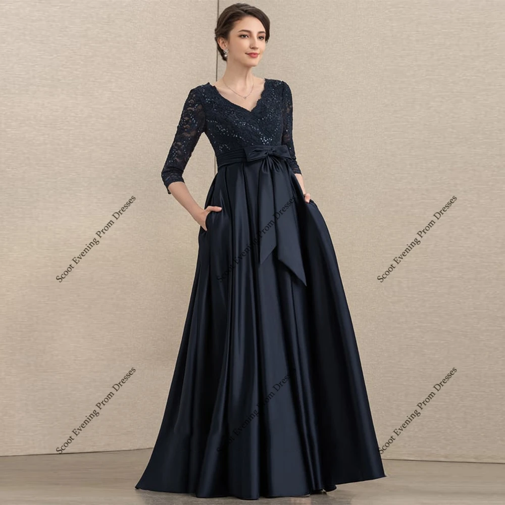 Navy Blue Mother of Bride Dresses Fashion 3/4 Sleeve Wedding Party Dresses for Women 2025 Summer New Beach Robe De Soirée Belt
Navy Blue Mother of Bride Dresses Fashion 3/4 Sleeve Wedding Party Dresses for Women 2025 Summer New Beach Robe De Soirée Belt