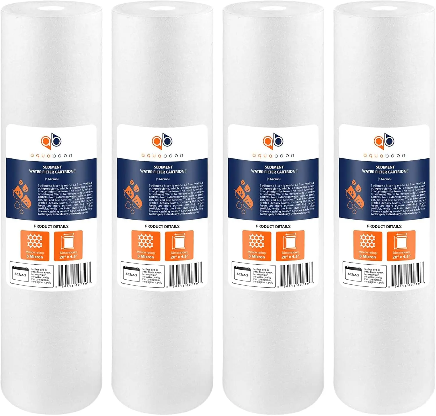 5 Micron 20x4.5 Whole House Sediment Filter Cartridge, 4-Pack for Standard Housings
5 Micron 20x4.5 Whole House Sediment Filter Cartridge, 4-Pack for Standard Housings