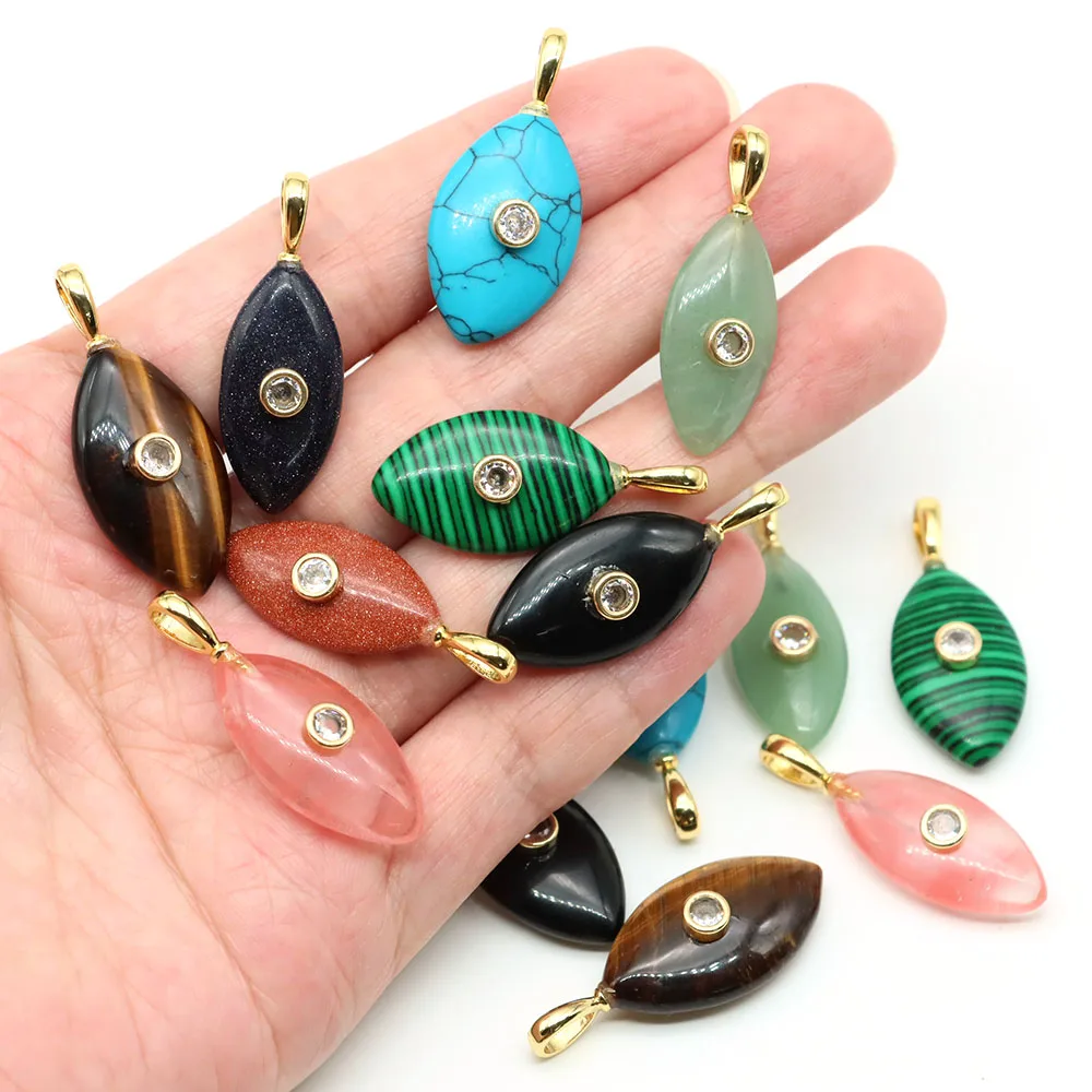 1pc Natural Stone Pendant Horse Eye Shape Inlaid Zircon Tiger Eye Rose Quartz Charms for Jewelry Making Diy Necklace Accessories
1pc Natural Stone Pendant Horse Eye Shape Inlaid Zircon Tiger Eye Rose Quartz Charms for Jewelry Making Diy Necklace Accessories