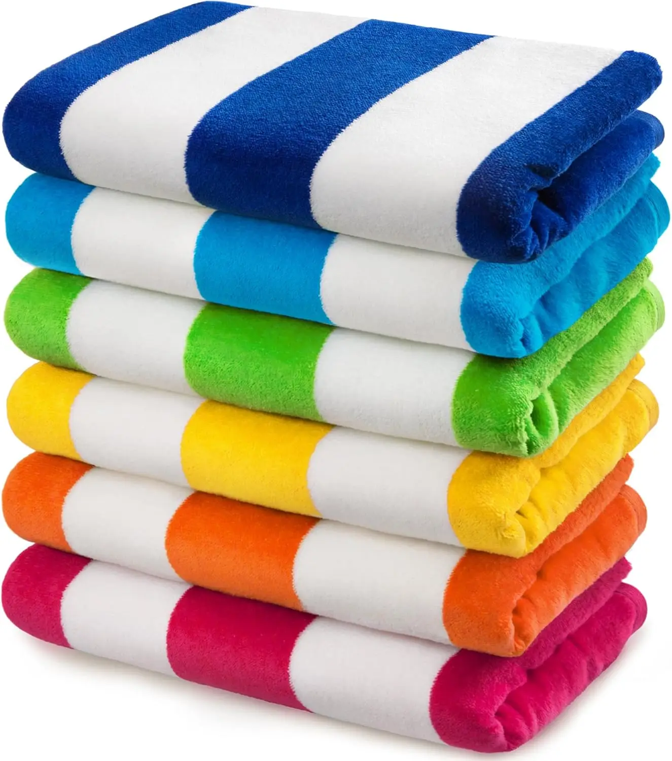 Cabana Stripe Beach Towels 6 Pack 30x60 - Soft Absorbent Quick Dry Eco-Friendly Pool Towels
Cabana Stripe Beach Towels 6 Pack 30x60 - Soft Absorbent Quick Dry Eco-Friendly Pool Towels