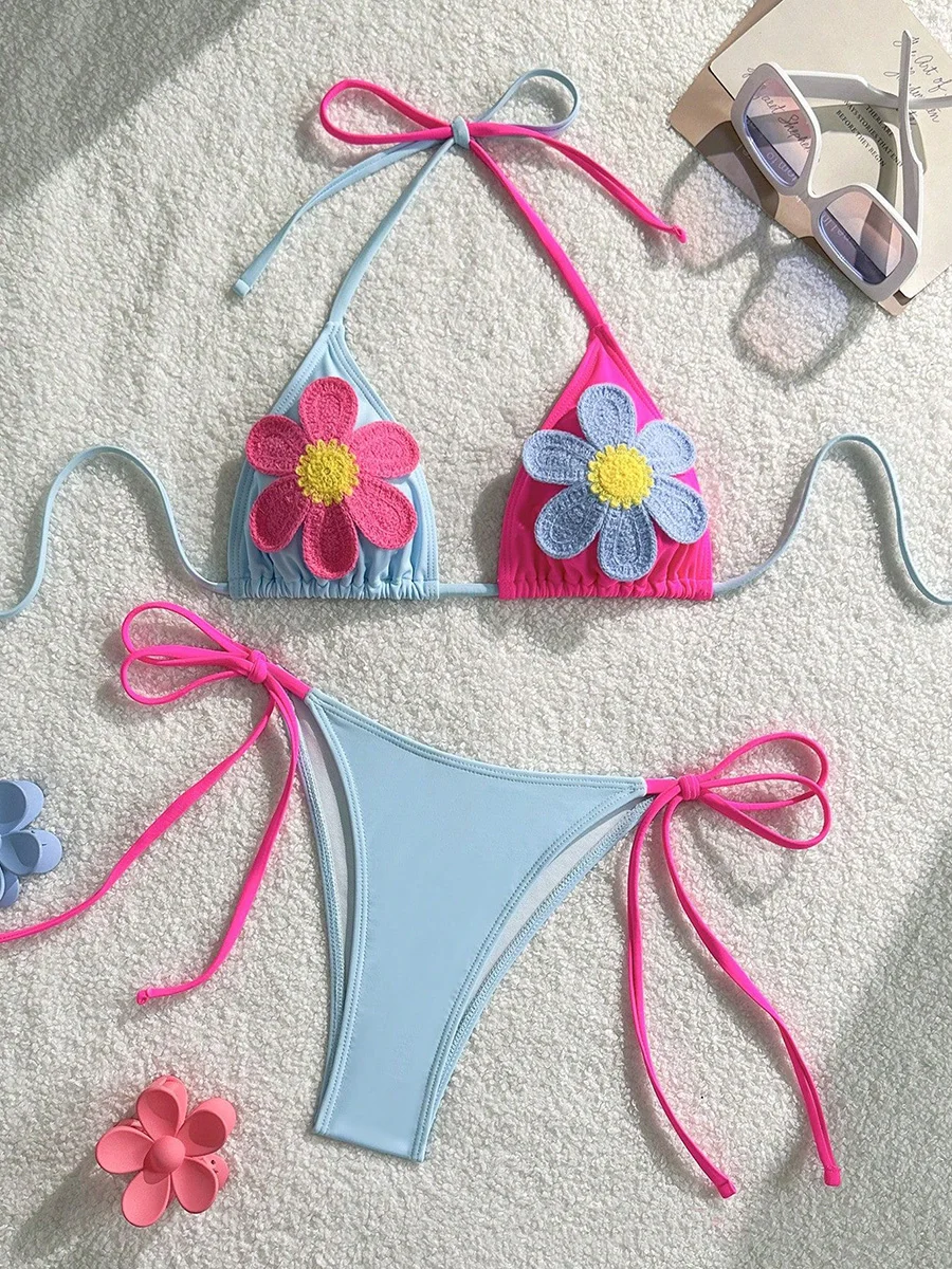 XS - L Splicing Halter 3D Flower Bikini Female Swimsuit Women Swimwear Two-pieces Bikini Set High Cut Bather Bathing Suit Swim
XS - L Splicing Halter 3D Flower Bikini Female Swimsuit Women Swimwear Two-pieces Bikini Set High Cut Bather Bathing Suit Swim