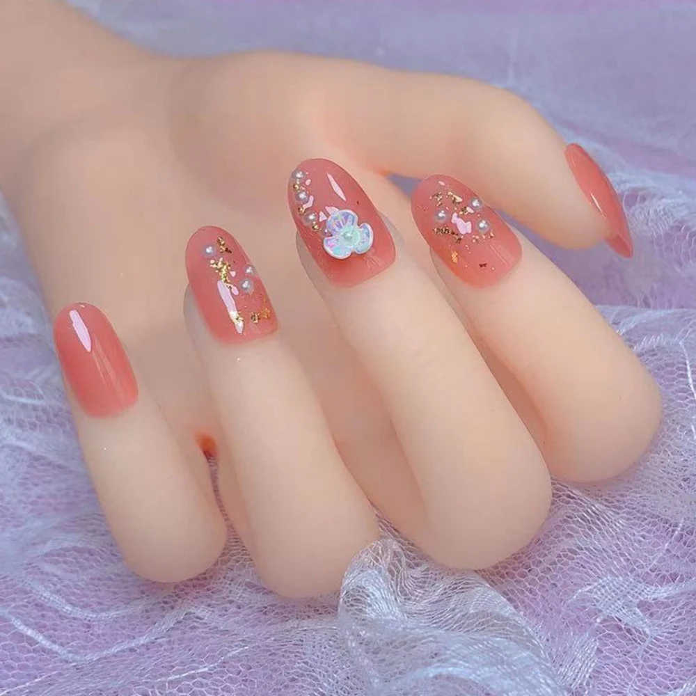 Nail Art 24PCS Pearl Fake Nails Long Pointed Head Sweet Style Pink Nails With Jelly Gel
Nail Art 24PCS Pearl Fake Nails Long Pointed Head Sweet Style Pink Nails With Jelly Gel