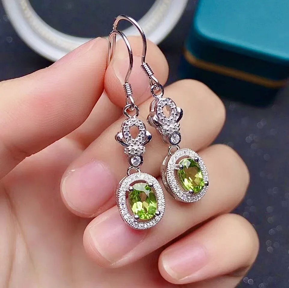Fashion Silver Crown Drop Earrings for Party 5mm*7mm VVS Grade Genuine Peridot Dangler 925 Silver Peridot Jewelry
Fashion Silver Crown Drop Earrings for Party 5mm*7mm VVS Grade Genuine Peridot Dangler 925 Silver Peridot Jewelry