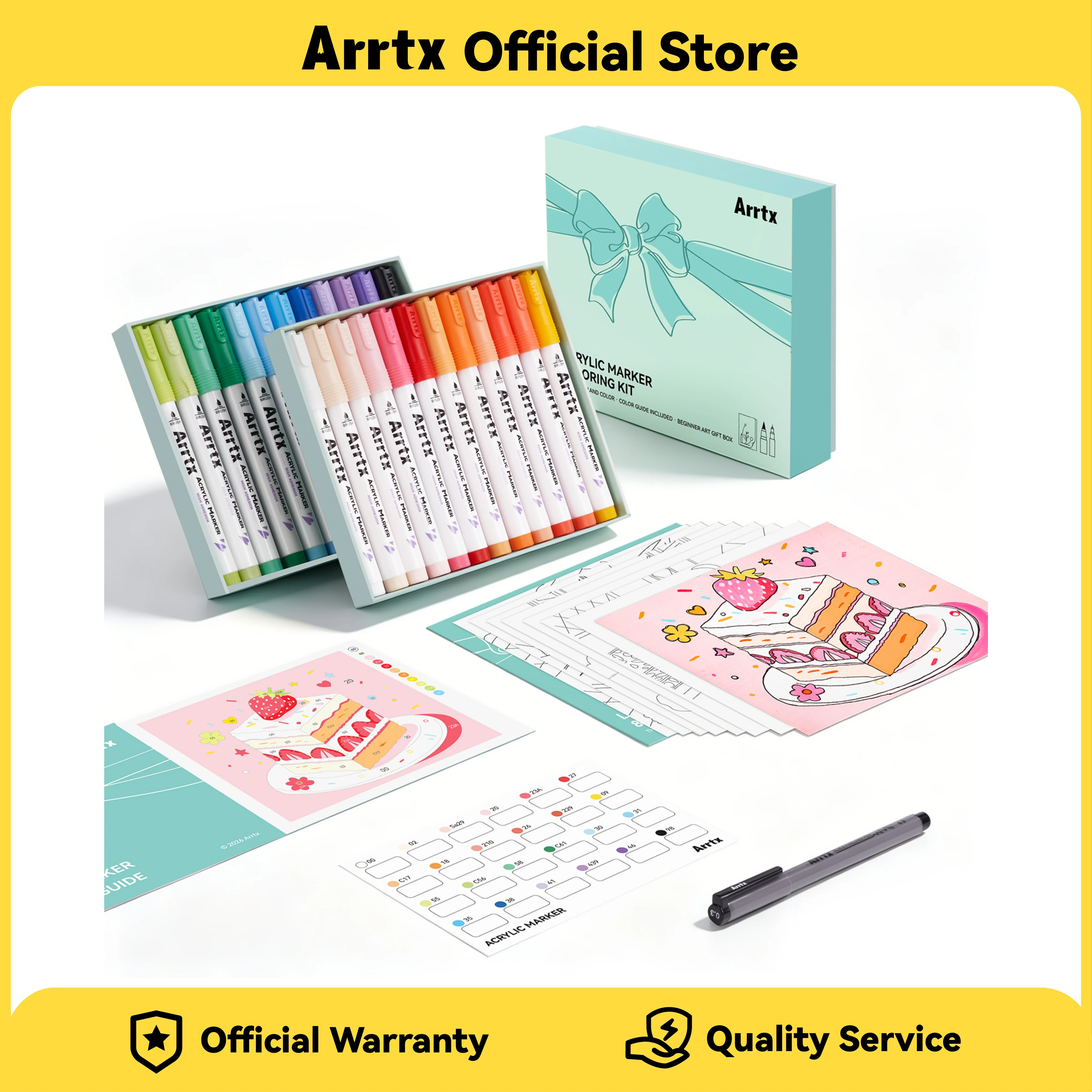 ARRTX Painting Set,Acrylic Markers,Beginner Level Set,24 colors
ARRTX Painting Set,Acrylic Markers,Beginner Level Set,24 colors