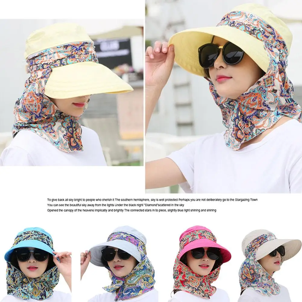 Fashionable Outdoor Riding Anti-uv Hat Face-covering Neck Face Caps Print Hat Beach Brim Screen Floral Foldable Wide Q3q2
Fashionable Outdoor Riding Anti-uv Hat Face-covering Neck Face Caps Print Hat Beach Brim Screen Floral Foldable Wide Q3q2