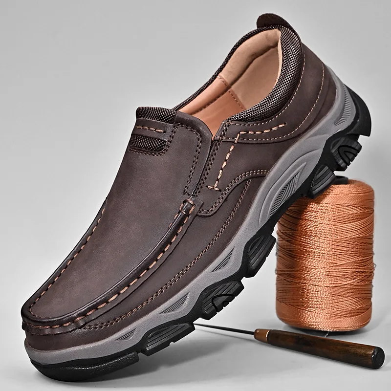 Genuine Leather Mens Casual Shoes Leisure Walk Men Loafers Moccasins Breathable Slip on Driving Shoes Retro Business Men's Shoes
Genuine Leather Mens Casual Shoes Leisure Walk Men Loafers Moccasins Breathable Slip on Driving Shoes Retro Business Men's Shoes