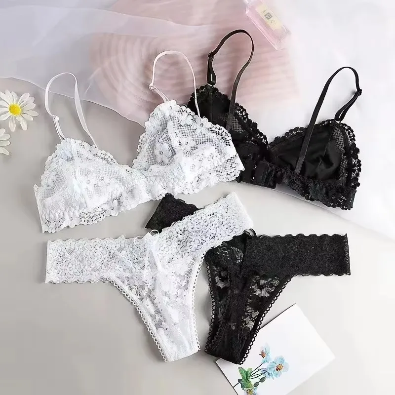 Women Sexy Lace Hollow Bra Suit Seamless Transparent Wire Free Bras Thin G String Panty Lingerie Set Unlined Bralette Set
Women Sexy Lace Hollow Bra Suit Seamless Transparent Wire Free Bras Thin G String Panty Lingerie Set Unlined Bralette Set