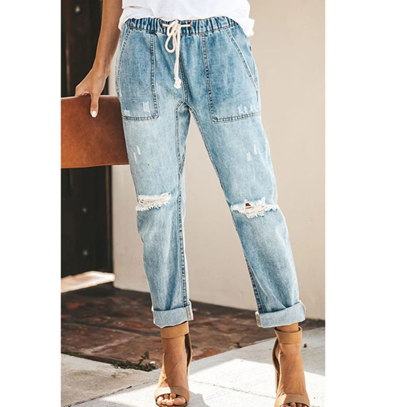 New 2024 Summer Women's Sexy Style Denim Straight Pants Wide Leg Elastic Hole Jeans For Women
New 2024 Summer Women's Sexy Style Denim Straight Pants Wide Leg Elastic Hole Jeans For Women
