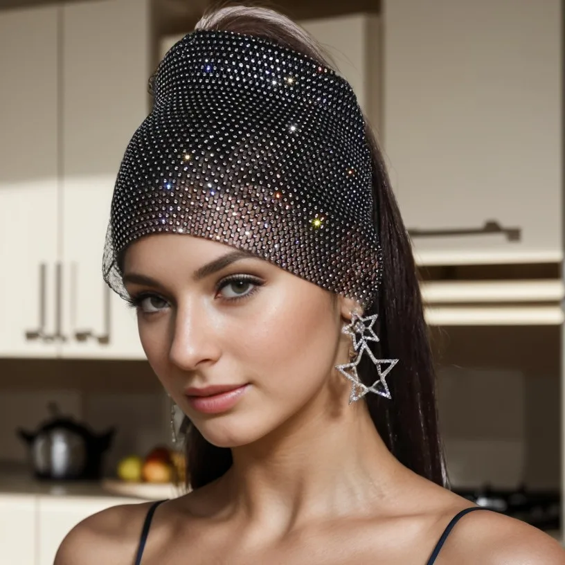 fashion grid rhinestone elastic hair band women's hat hipster personality headscarf
fashion grid rhinestone elastic hair band women's hat hipster personality headscarf