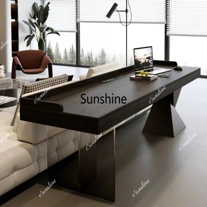 Italian minimalist solid wood black desk, long table behind the sofa to prevent falling and gradual change
Italian minimalist solid wood black desk, long table behind the sofa to prevent falling and gradual change