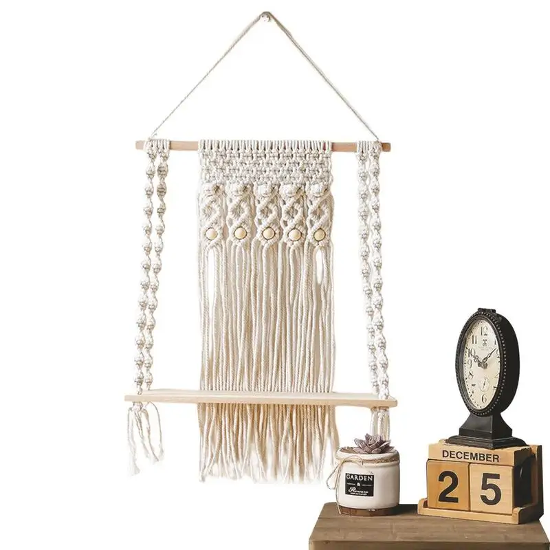Macrame Shelf Woven Wall Tapestry Shelf Bohemian Wall Decor Boho Wall Decor Handmade Decoration Art For Living Room Bedroom
Macrame Shelf Woven Wall Tapestry Shelf Bohemian Wall Decor Boho Wall Decor Handmade Decoration Art For Living Room Bedroom