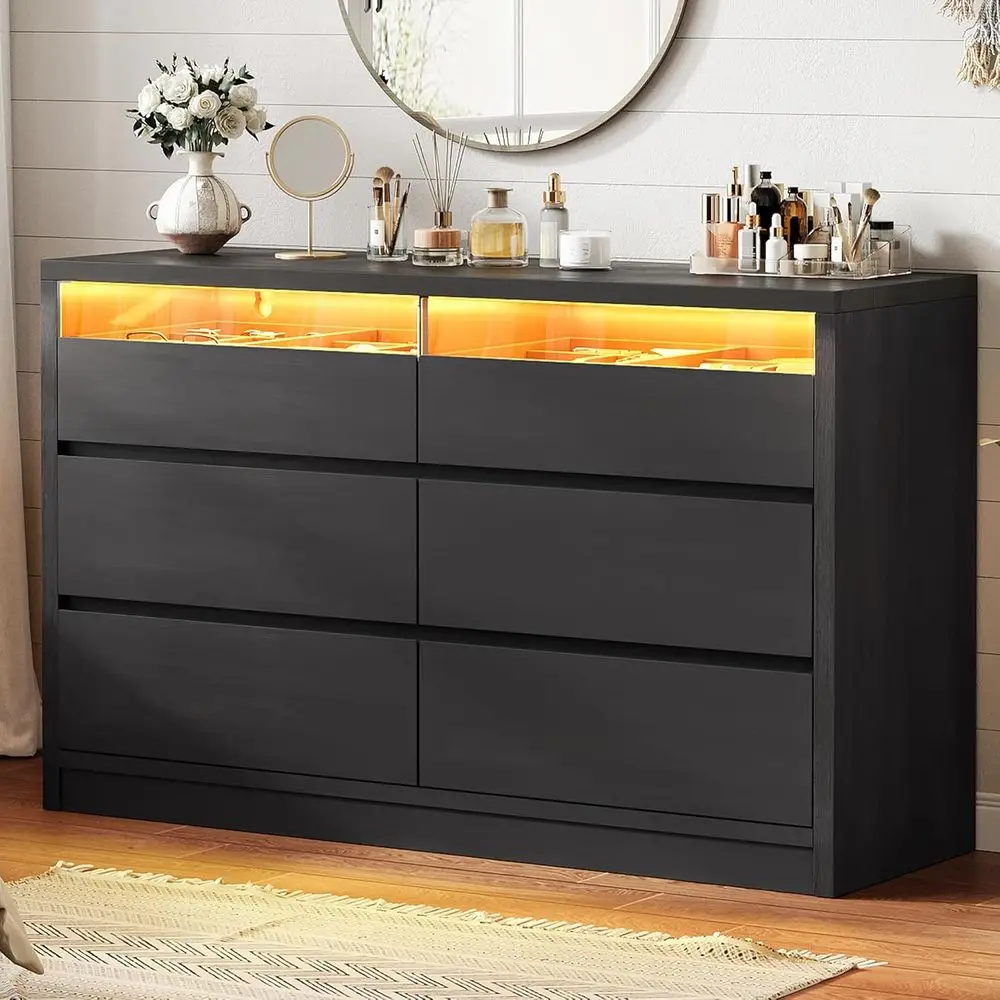 6-Drawer Bedroom Chest with LED Lighting, Large Storage, Hidden Handles, Suitable for Living Spaces
6-Drawer Bedroom Chest with LED Lighting, Large Storage, Hidden Handles, Suitable for Living Spaces