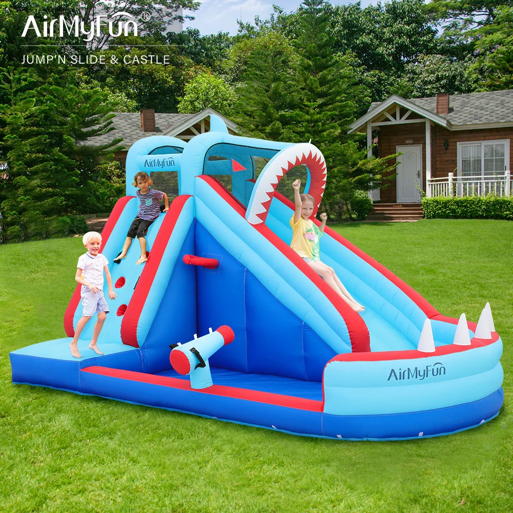 Inflatable castle shark slide, children's water castle, household inflatable trampoline water spray equipment
Inflatable castle shark slide, children's water castle, household inflatable trampoline water spray equipment