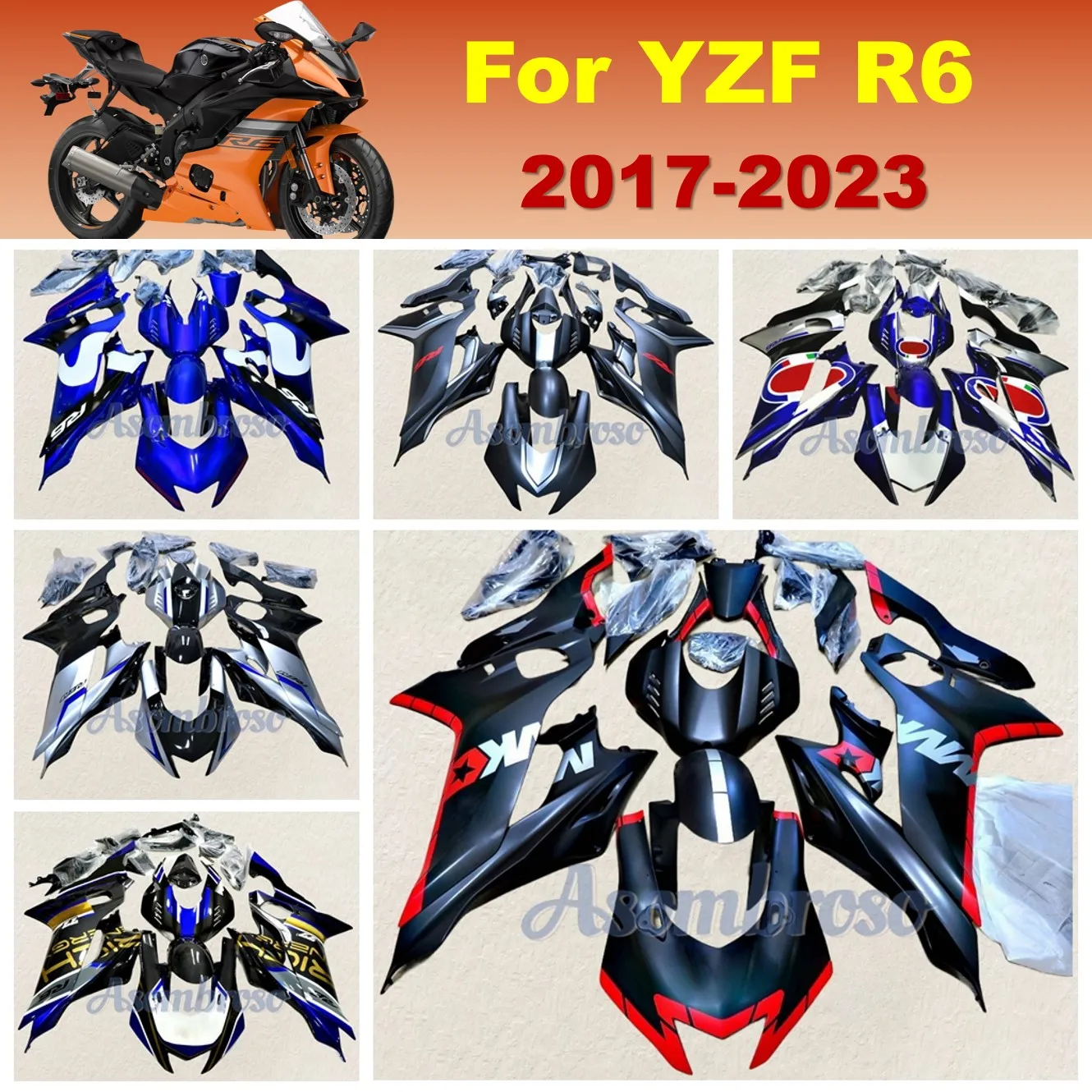 Fairing Kit fit For Yamaha YZFR6 2017 2018 2019 2020 2021 2022 2023 YZF-R6 yzf r6 17-23 Paint Carbon Fibre Fairings
Fairing Kit fit For Yamaha YZFR6 2017 2018 2019 2020 2021 2022 2023 YZF-R6 yzf r6 17-23 Paint Carbon Fibre Fairings