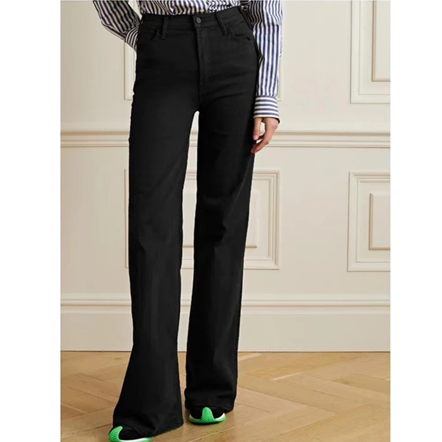 Maxdutti Minimalist Black Stretch High Waisted Floor Hugging Wide Leg Jeans For Women Commuting Casual Straight Leg Denim Pants
Maxdutti Minimalist Black Stretch High Waisted Floor Hugging Wide Leg Jeans For Women Commuting Casual Straight Leg Denim Pants