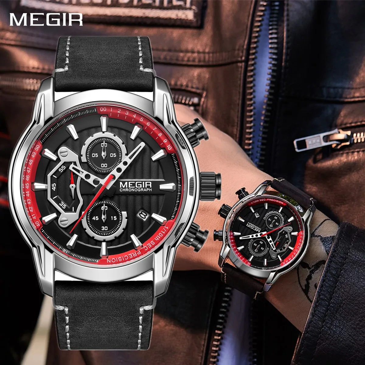 MEGIR мужские часы водостойкие светящиеся спортивные наручные часы модный кожаный ремешок кварцевые часы с хронографом подарок для мужчины 2104
MEGIR мужские часы водостойкие светящиеся спортивные наручные часы модный кожаный ремешок кварцевые часы с хронографом подарок для мужчины 2104