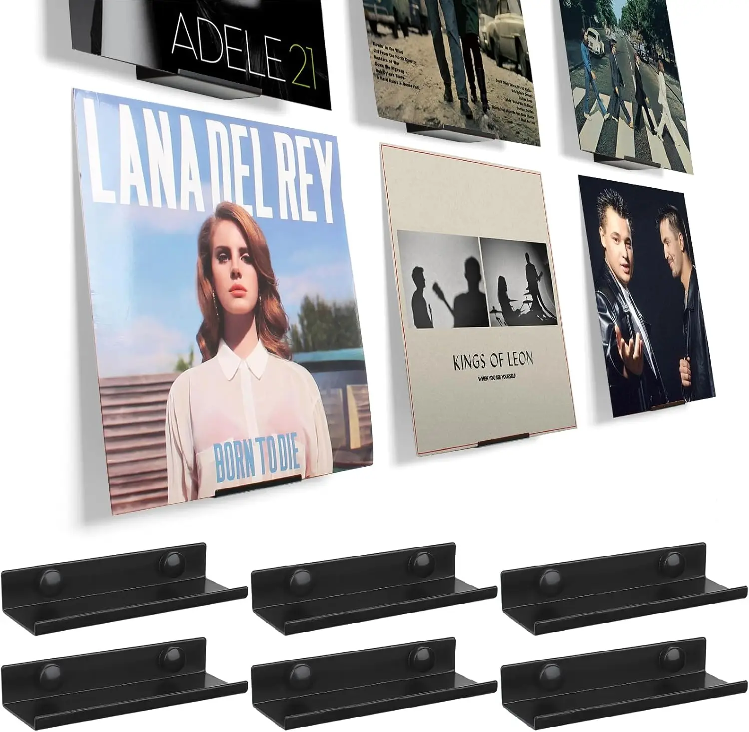 6 Pack Black Metal Vinyl Wall Mount Display Shelf for LP Records, CDs, Books
6 Pack Black Metal Vinyl Wall Mount Display Shelf for LP Records, CDs, Books