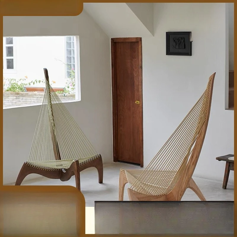 Home Harp Chair Homestay Solid Wood Designer Recliner Chair Living Room Leisure Nordic Single Sofa Sailing Chair
Home Harp Chair Homestay Solid Wood Designer Recliner Chair Living Room Leisure Nordic Single Sofa Sailing Chair