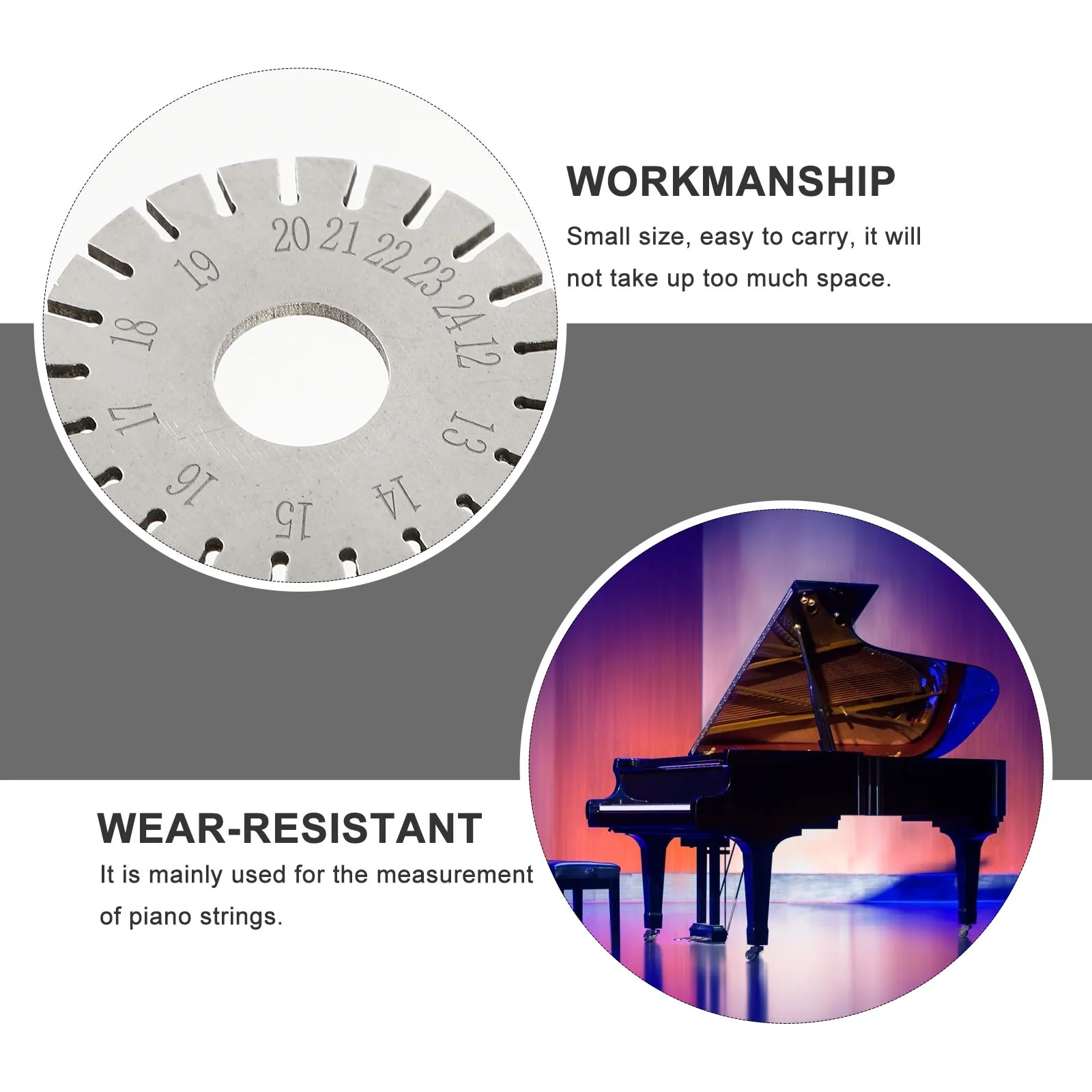 Professional Metal Piano String Measuring Tool Durable Anti-Corrosion Wear-Resistant Portable Tuning Tool For Piano Repairing
Professional Metal Piano String Measuring Tool Durable Anti-Corrosion Wear-Resistant Portable Tuning Tool For Piano Repairing