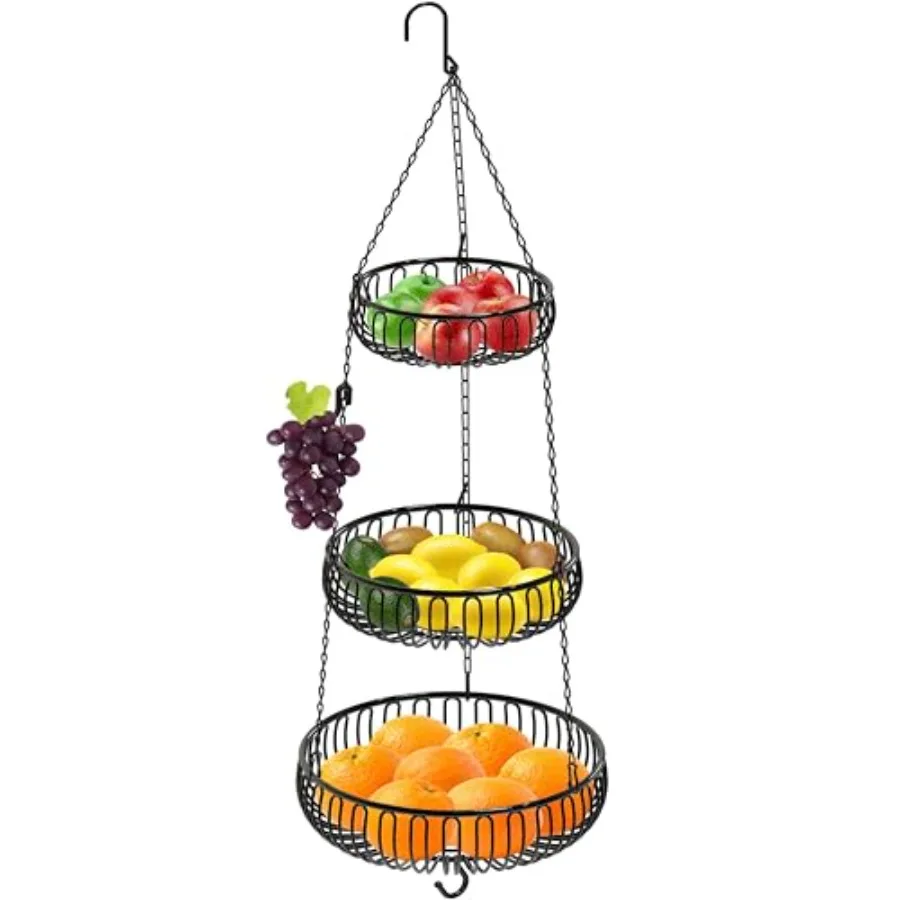 Adjustable Metal Hanging Fruit Basket, Oblate,,11" W x 11" L x 30" H
Adjustable Metal Hanging Fruit Basket, Oblate,,11" W x 11" L x 30" H