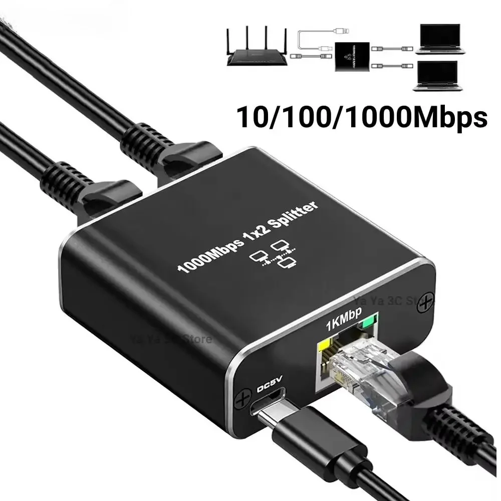 1000Mbps RJ45 Splitter 1 to2 Ethernet Adapter Internet Network Cable Extender Gigabit RJ45 Connector for PC Laptop TV Box Router
1000Mbps RJ45 Splitter 1 to2 Ethernet Adapter Internet Network Cable Extender Gigabit RJ45 Connector for PC Laptop TV Box Router
