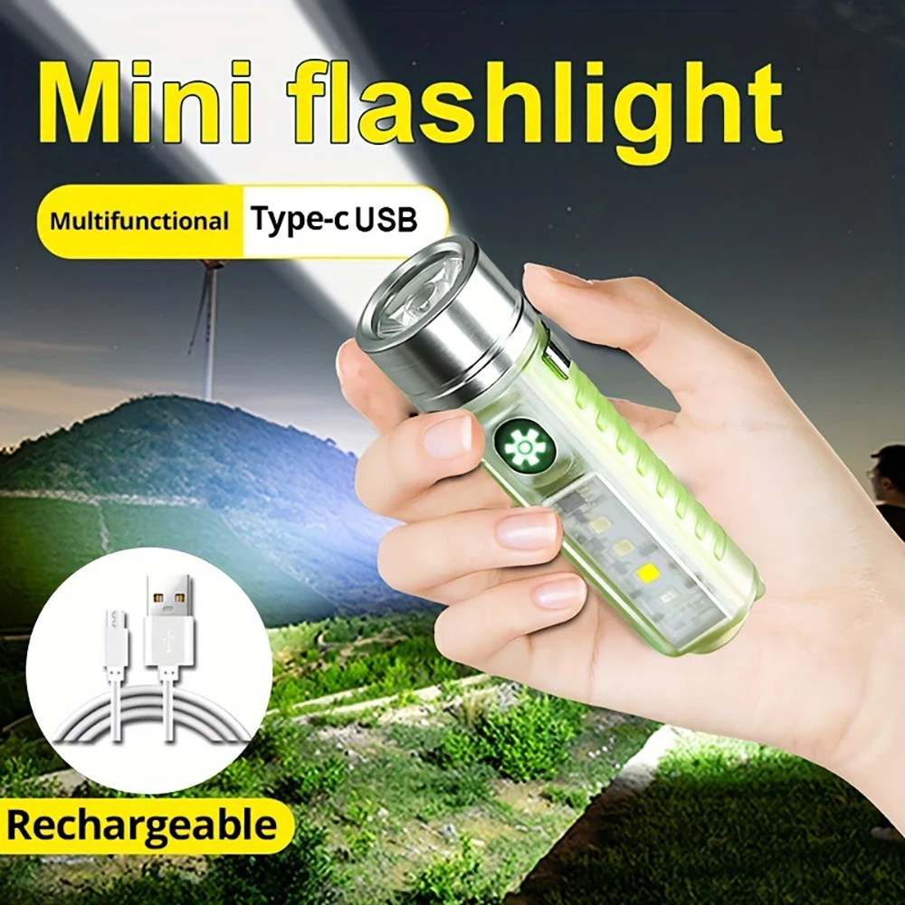 Mini Rechargeable LED Flashlight with UV + White + Red Sidelight and Tail Magnet Fluorescent Torch 6 Lighting Modes
Mini Rechargeable LED Flashlight with UV + White + Red Sidelight and Tail Magnet Fluorescent Torch 6 Lighting Modes