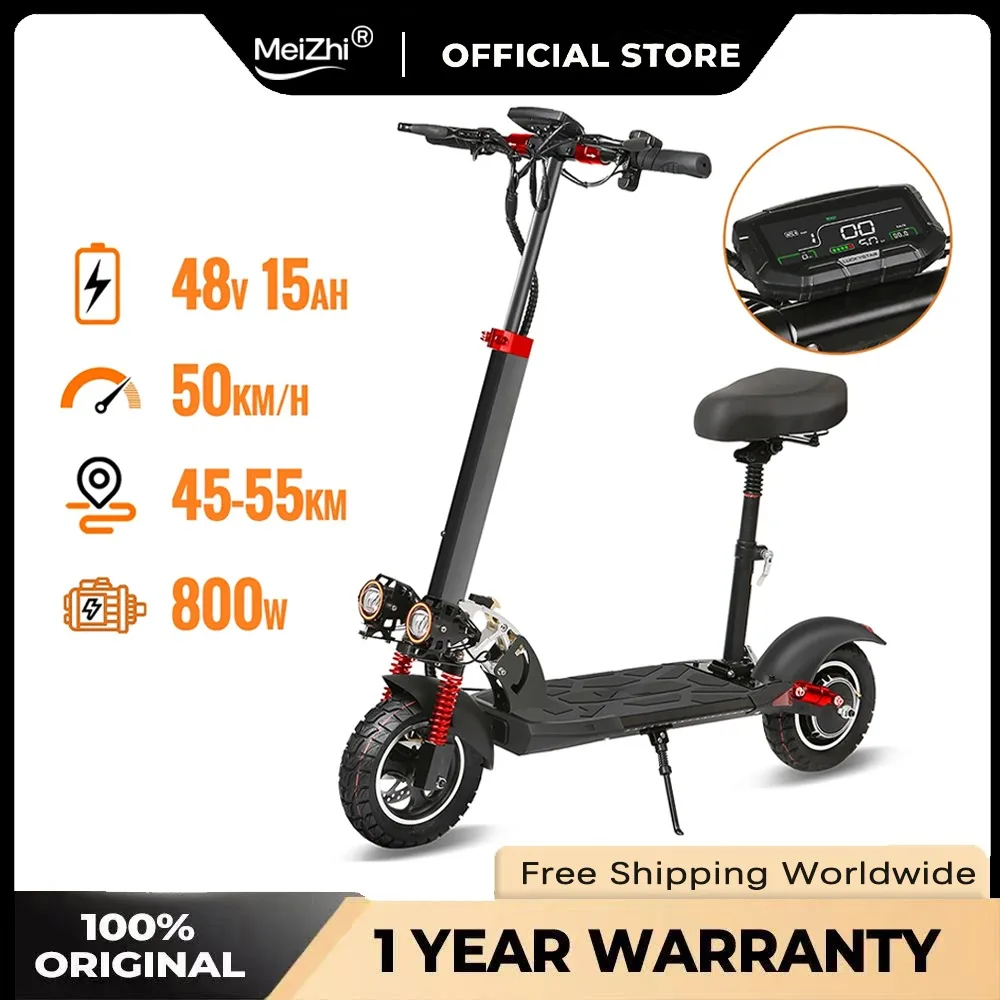 10'' Tires Dual Shock Absorbing Folding EScooter 800W Powerful Electric Scooter 48V 15Ah Max Speed 50km/h 50km Range for Adults
10'' Tires Dual Shock Absorbing Folding EScooter 800W Powerful Electric Scooter 48V 15Ah Max Speed 50km/h 50km Range for Adults