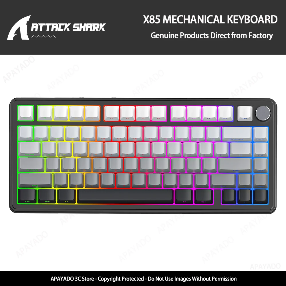Беспроводная игровая клавиатура ATTACK SHARK X85 с металлическими ручками, трехрежимная механическая клавиатура Bluetooth RGB, горячая замена/долговечная мощность
Беспроводная игровая клавиатура ATTACK SHARK X85 с металлическими ручками, трехрежимная механическая клавиатура Bluetooth RGB, горячая замена/долговечная мощность