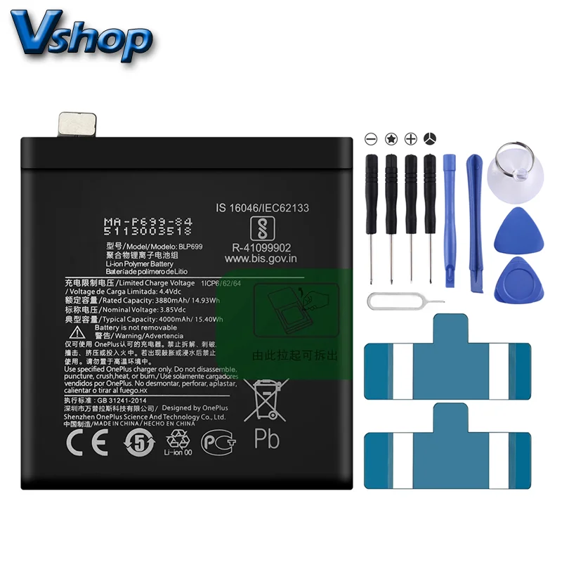 For OnePlus 7 Pro 4000mAh BLP699 for OnePlus 7 Pro Li-ion Polymer Battery Mobile Phone Replacement part
For OnePlus 7 Pro 4000mAh BLP699 for OnePlus 7 Pro Li-ion Polymer Battery Mobile Phone Replacement part