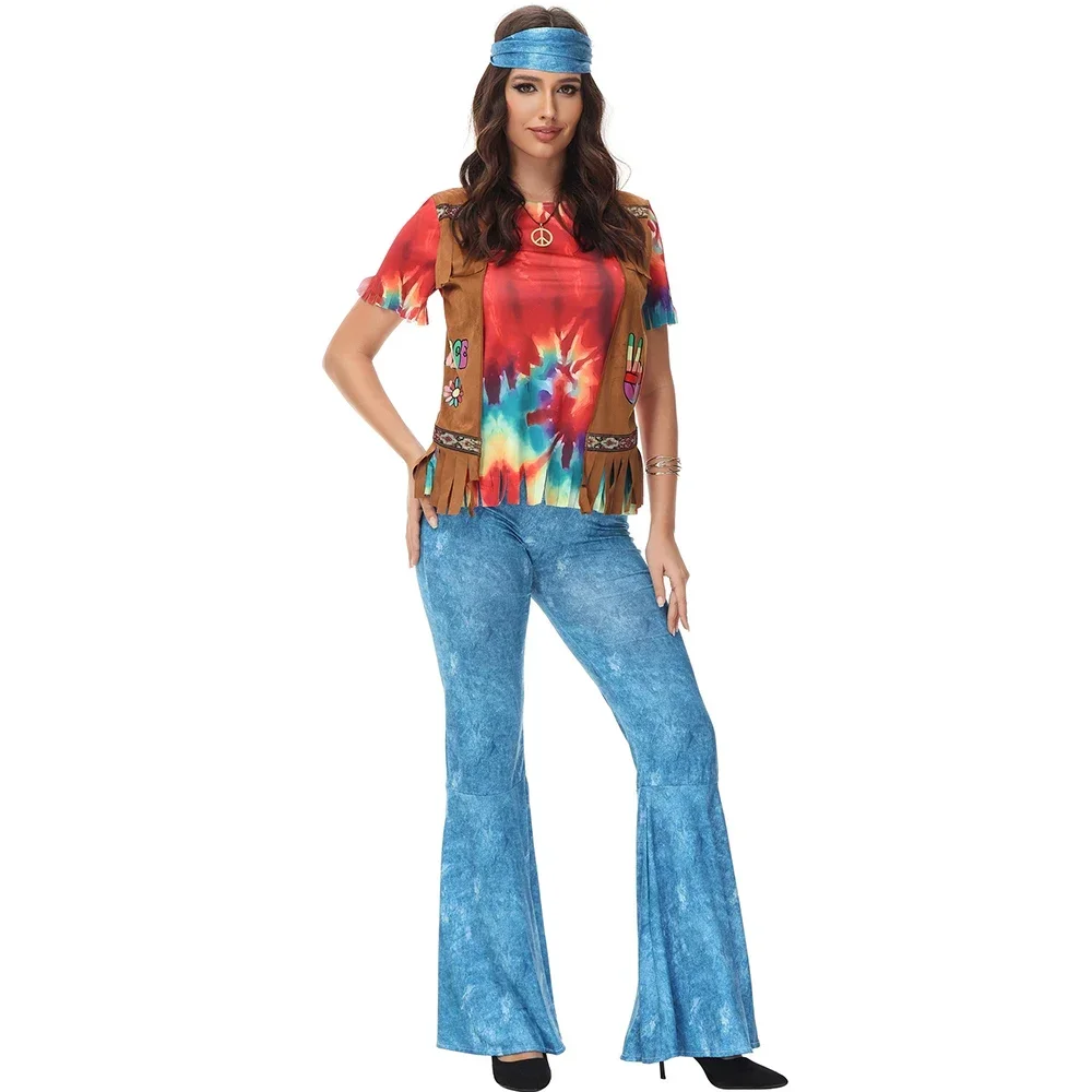 Retro 70s Hippie Costumes Women's Disco Costumes Vintage Rock Disco Music Festival Cosplay Hippie Hip Hop Performance Costumes
Retro 70s Hippie Costumes Women's Disco Costumes Vintage Rock Disco Music Festival Cosplay Hippie Hip Hop Performance Costumes