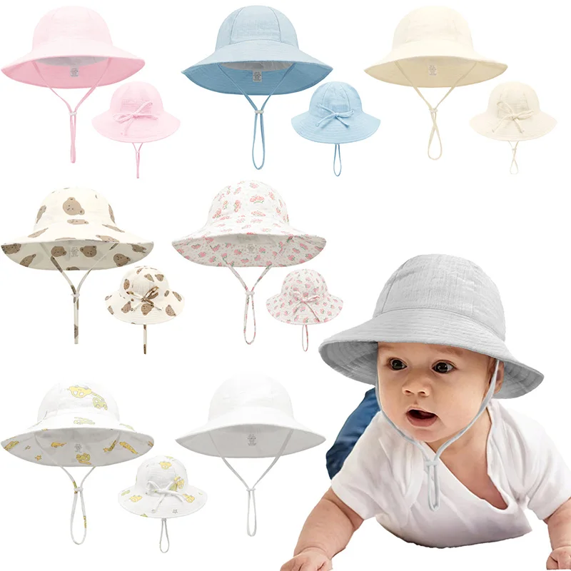 Muslin Baby Sun Hat Adjustable Summer Kids Panama Cap 100% Cotton Toddler Bucket Hat for Girls Boy Outdoor Beach Infant Cap 1-3Y
Muslin Baby Sun Hat Adjustable Summer Kids Panama Cap 100% Cotton Toddler Bucket Hat for Girls Boy Outdoor Beach Infant Cap 1-3Y