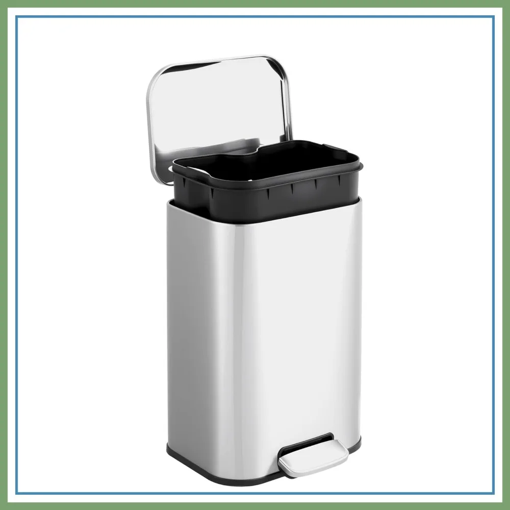 5.2 Gal Step Trash Can with Soft-Close Lid, Stainless Steel Rectangular Waste Container for Bathroom, Kitchen, Office
5.2 Gal Step Trash Can with Soft-Close Lid, Stainless Steel Rectangular Waste Container for Bathroom, Kitchen, Office