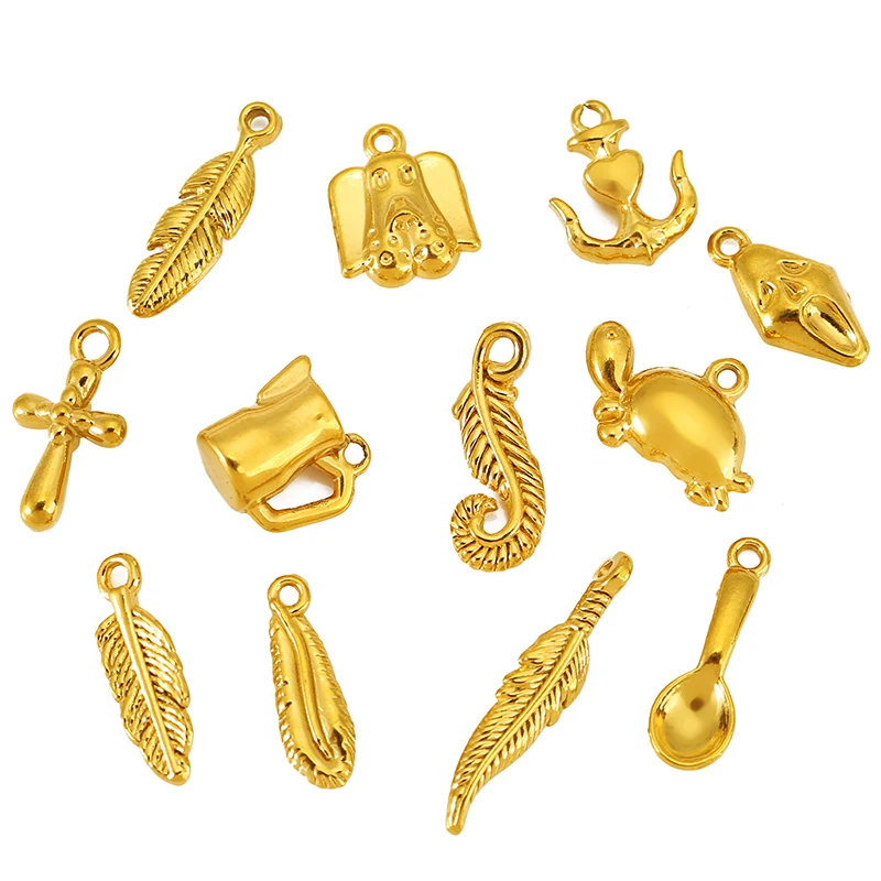 5pcs Stainless Steel Turtle Feather Spoon Cross Grimace Charms DIY Gold Pendants Bracelets Necklace Earrings Making Material
5pcs Stainless Steel Turtle Feather Spoon Cross Grimace Charms DIY Gold Pendants Bracelets Necklace Earrings Making Material