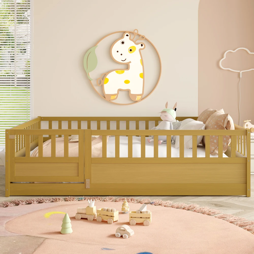 Full Size Floor Bed High Security Wooden Slat Montessori Children's Furniture Integral Design Patented
Full Size Floor Bed High Security Wooden Slat Montessori Children's Furniture Integral Design Patented