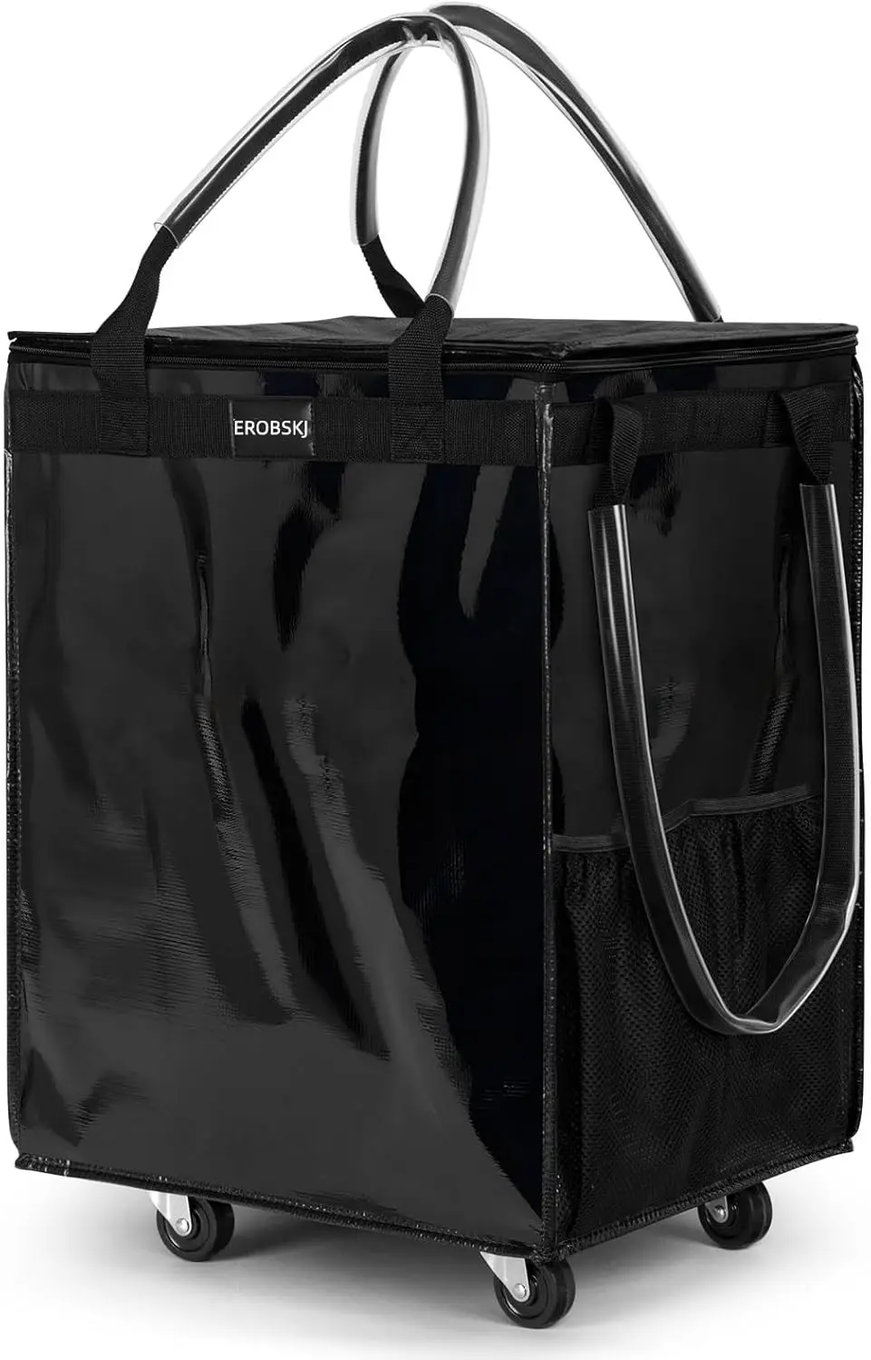 Reusable Grocery Bag on Wheels, 70L Foldable Rolling Tote, 66 lbs Capacity Shopping Trolley with 4 Heavy Duty Wheels
Reusable Grocery Bag on Wheels, 70L Foldable Rolling Tote, 66 lbs Capacity Shopping Trolley with 4 Heavy Duty Wheels