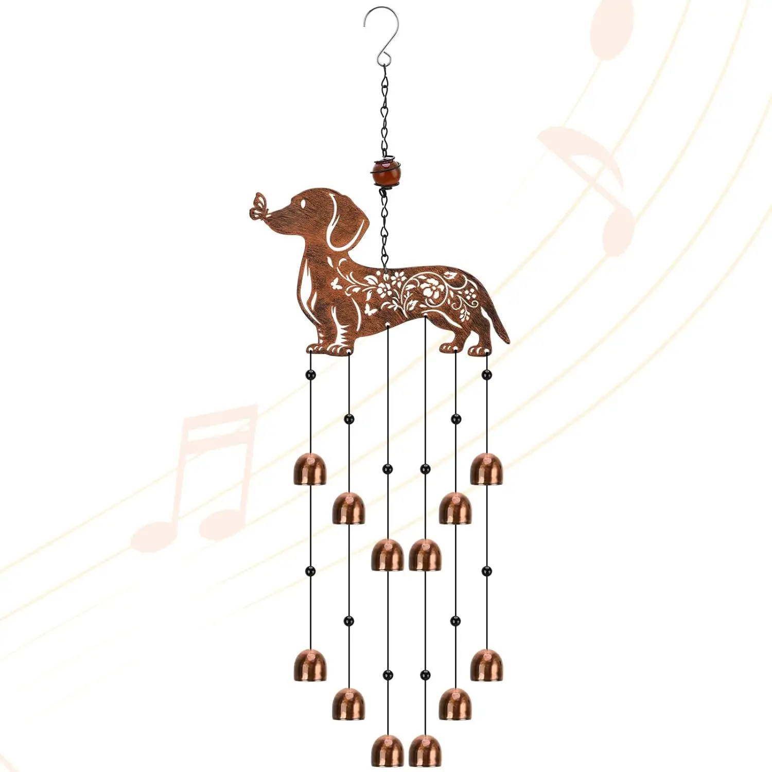Dachshund Wind Chime for Outdoor Garden Patio Decor, Metal Memorial Gift for Dog Lovers
Dachshund Wind Chime for Outdoor Garden Patio Decor, Metal Memorial Gift for Dog Lovers