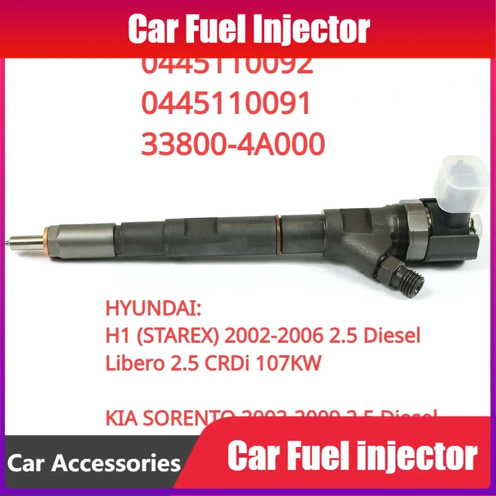 High Quality 0445110092 33800-4A000 New Diesel Fuel Injector For HYUNDAI H1 STAREX / KIA SORENTO 2.5 CRDi 2002-
High Quality 0445110092 33800-4A000 New Diesel Fuel Injector For HYUNDAI H1 STAREX / KIA SORENTO 2.5 CRDi 2002-