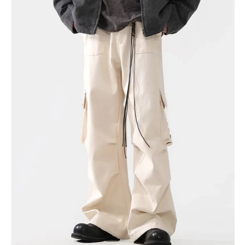 Autumn Winter New High Waist Solid Button Men's Clothing Wide Leg Trousers Loose Korean Pockets All-match Trend Chic Cargo Pants
Autumn Winter New High Waist Solid Button Men's Clothing Wide Leg Trousers Loose Korean Pockets All-match Trend Chic Cargo Pants