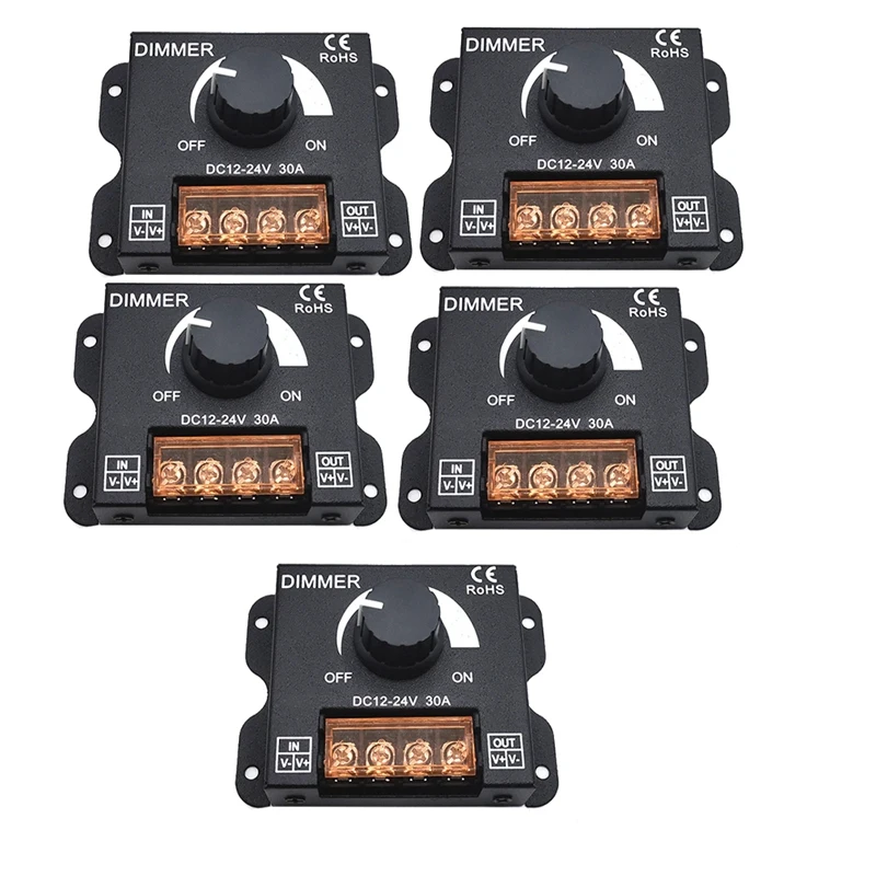 5PCS DC 12V 24V LED Dimmer Switch 30A Voltage Regulator Adjustable Controller For LED Strip Light Dimming Dimmers Accessories
5PCS DC 12V 24V LED Dimmer Switch 30A Voltage Regulator Adjustable Controller For LED Strip Light Dimming Dimmers Accessories