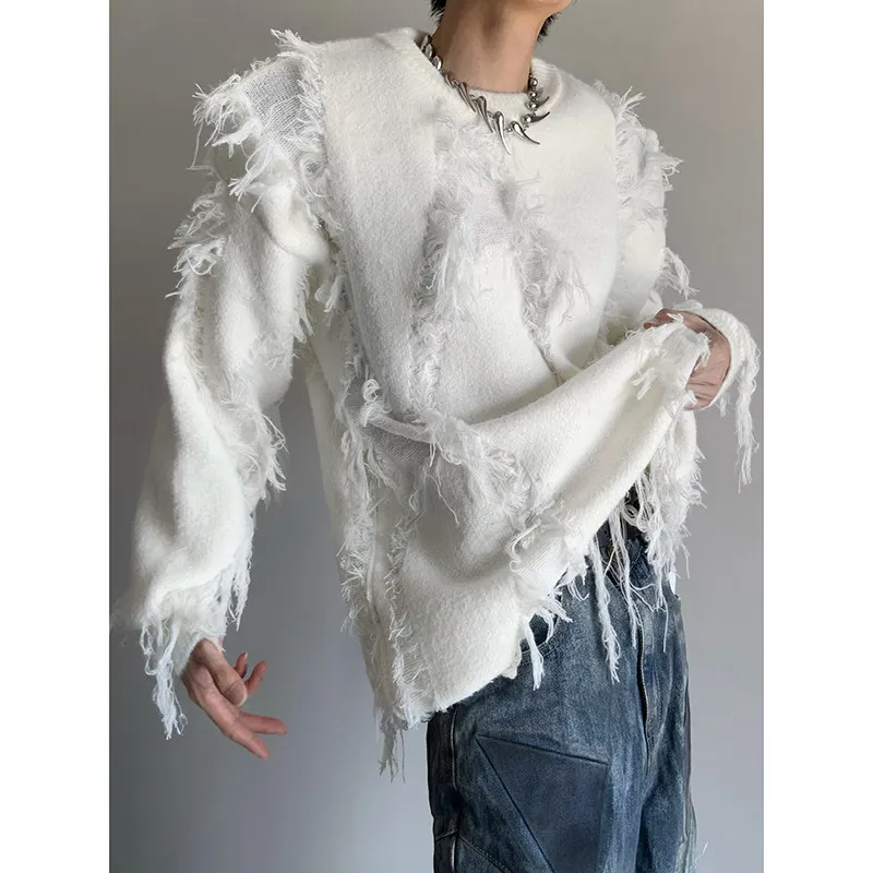 Мужской осенне-зимний трикотаж с перфорацией, свободный повседневный топ с круглым вырезом, универсальный, с бахромой, свободного кроя
Мужской осенне-зимний трикотаж с перфорацией, свободный повседневный топ с круглым вырезом, универсальный, с бахромой, свободного кроя