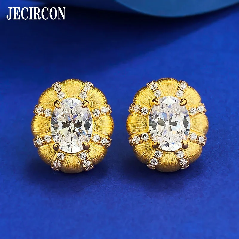 JECIRCON 925 Sterling Silver 18K Real Gold Plated Stud Earrings Fashion Italian Brushing Craft 1.5 Carat Pigeon Egg Zircon Studs
JECIRCON 925 Sterling Silver 18K Real Gold Plated Stud Earrings Fashion Italian Brushing Craft 1.5 Carat Pigeon Egg Zircon Studs