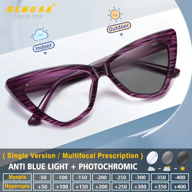 BLMUSA Geometric Design Reading Eyeglasses Premium Cat Eye Prescription Myopia Glasses Women Anti Blue Ray Photochromic Glasses
BLMUSA Geometric Design Reading Eyeglasses Premium Cat Eye Prescription Myopia Glasses Women Anti Blue Ray Photochromic Glasses